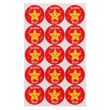 Round Super Star Stickers - 38mm